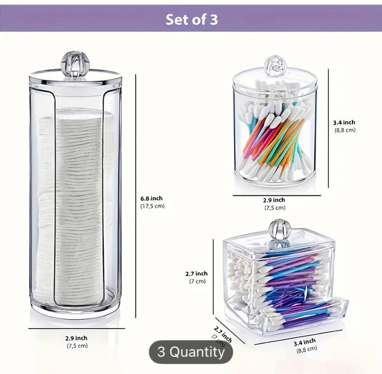 3 Pcs Set of Acrylic Bathroom Vanity Multipurpose Organizers