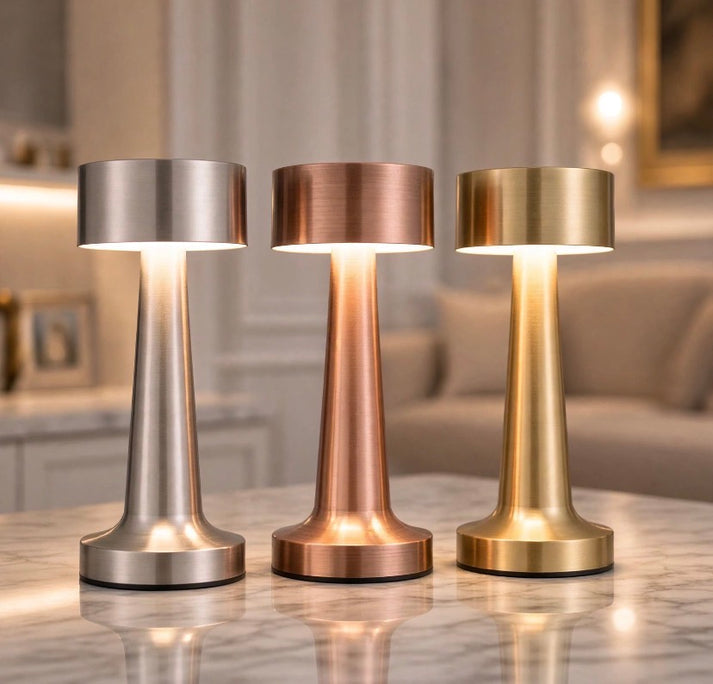 Metal Rechargeable Touch Lamp with 3 Modes of Light