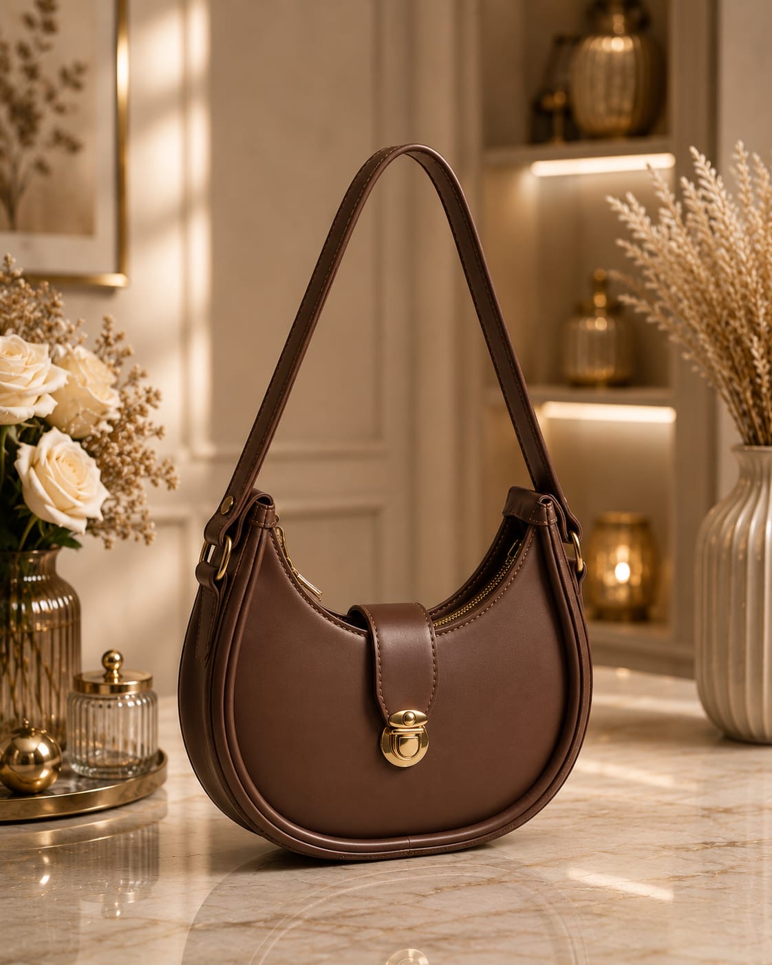 Elegant Leather Girls Shoulder Bag