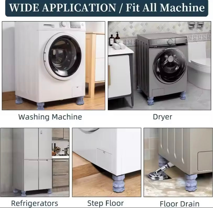 4 Pcs Adjustable Height Washing Machine Foot Pads