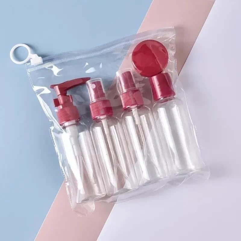 Set of 4 Travelling Kit Liquid Pump Bottle Pouch