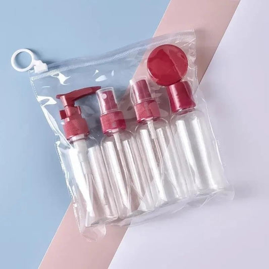 Set of 4 Travelling Kit Liquid Pump Bottle Pouch