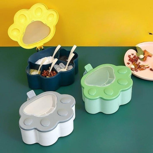 Five Compartments Spice Box with Spoons