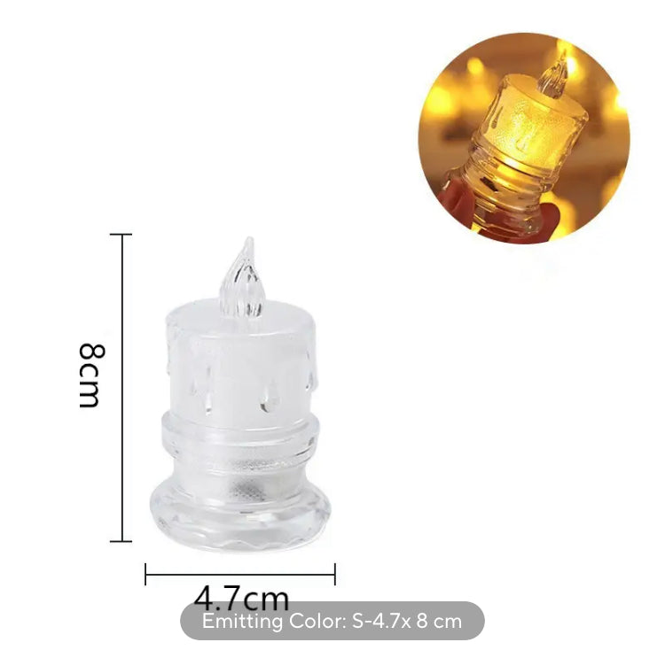 3 Pcs Set Flameless Tea Lights Simulation Acrylic Candles Battery Operated