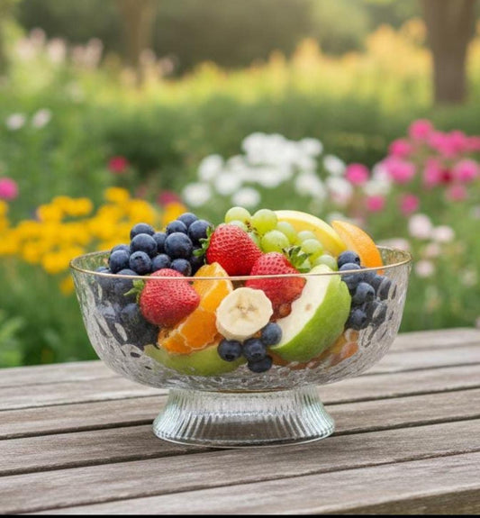 Crystal Fruit Bowl with Stand (25cm)