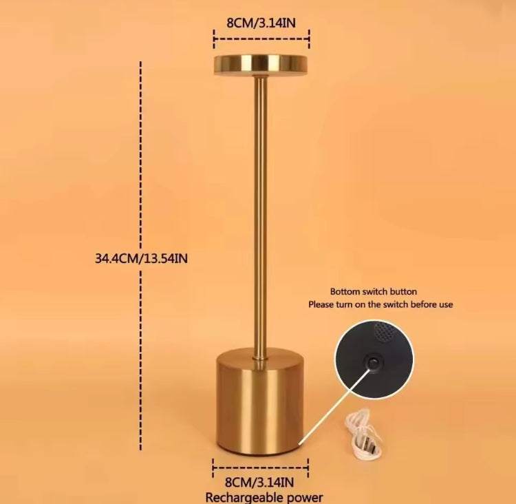 Metal LED Rechargeable Touch Lamp with Three Colour Modes