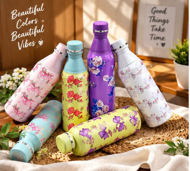 Floral 600ml Stainless Steel Insulated Bottle