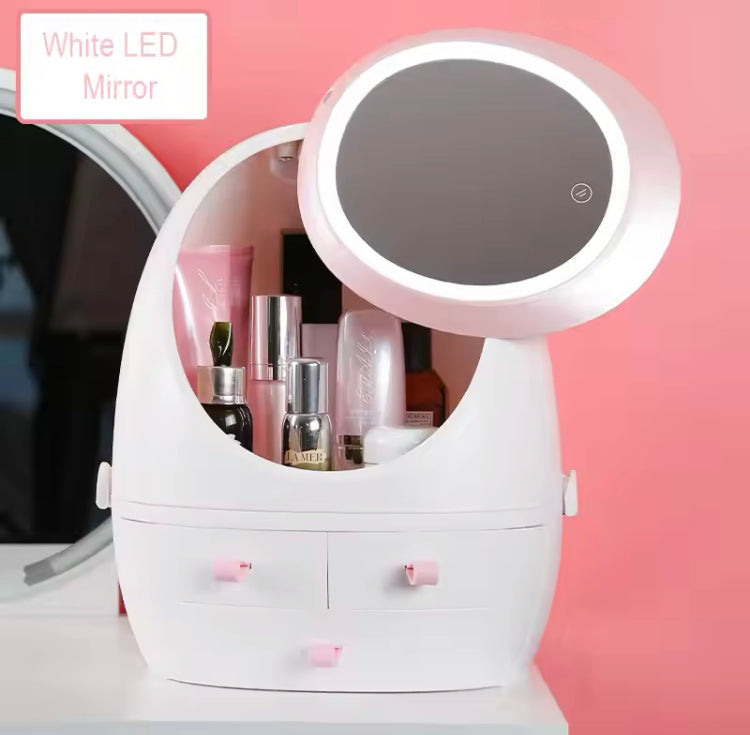 Makeup LED Mirror Cosmetics Storage Box