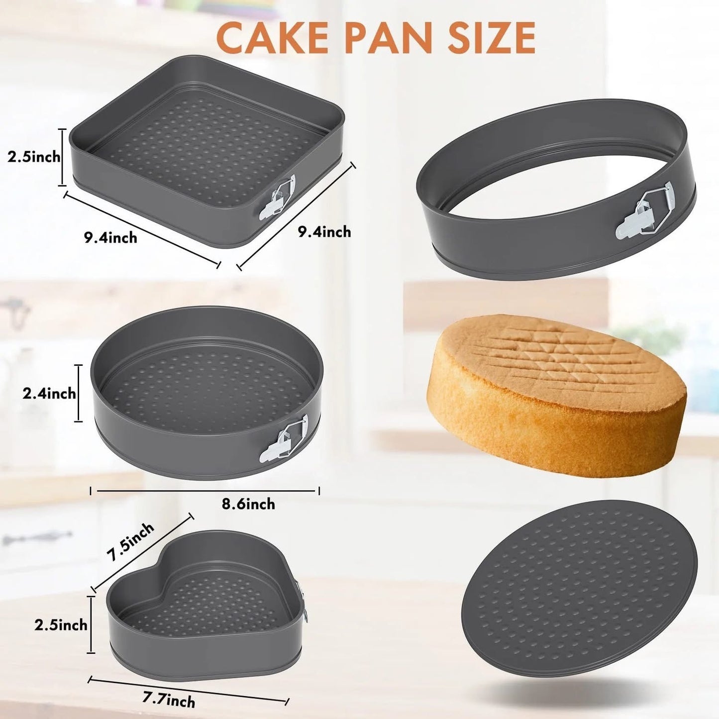 3 Pcs Set of Non-Stick Cake Moulds