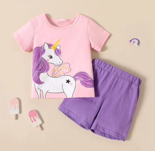 Tshirt+Shorts 2 Piece/Set For Girls