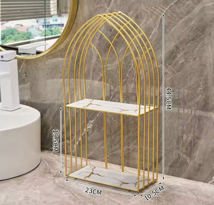 Metal Double Layer Cosmetics Makeup Organizer