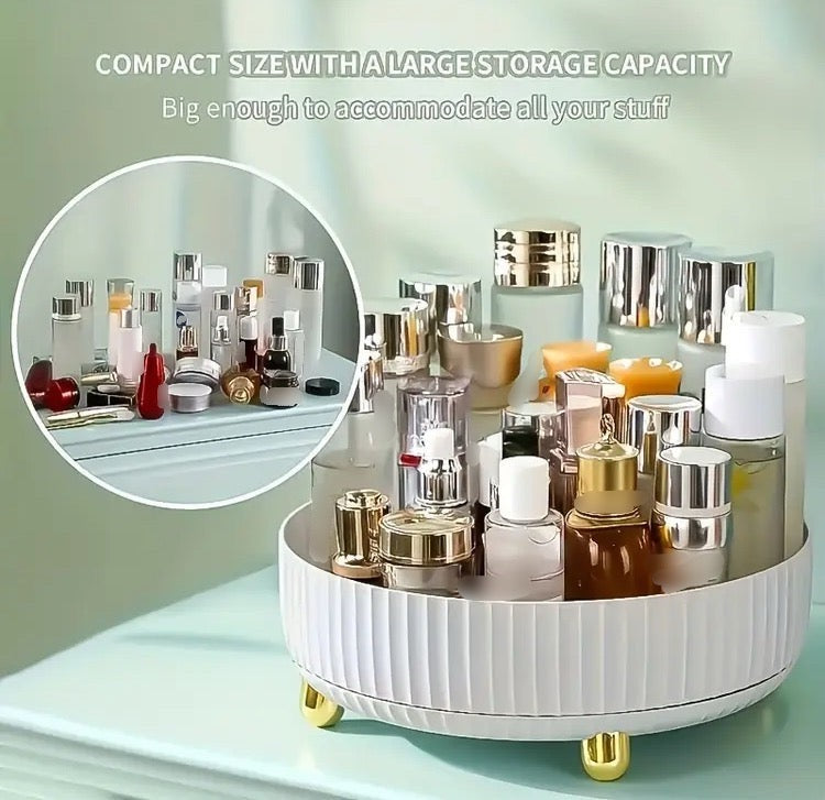 Large Capacity Rotating Vanity Cosmetics Perfumes Tray