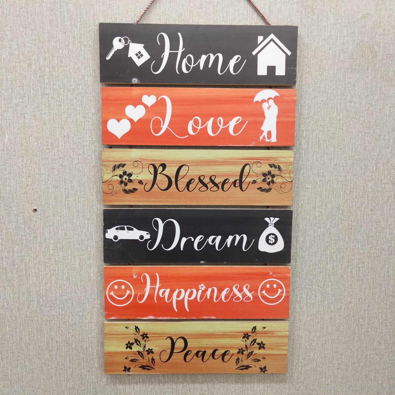 Six Steps Wooden Quotation Wall Hanging for Home Decor