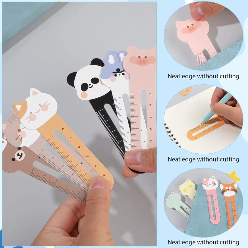 50pcs Cute Cartoon Bookmark Ruler
