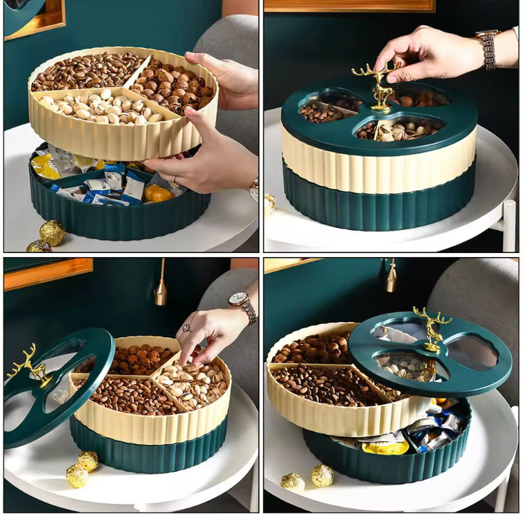 Double Layer Dry Fruits Snacks Chocolates Candy Storage Box