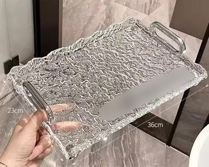 Luxury Acrylic Crystal Vanity Tray with Handles