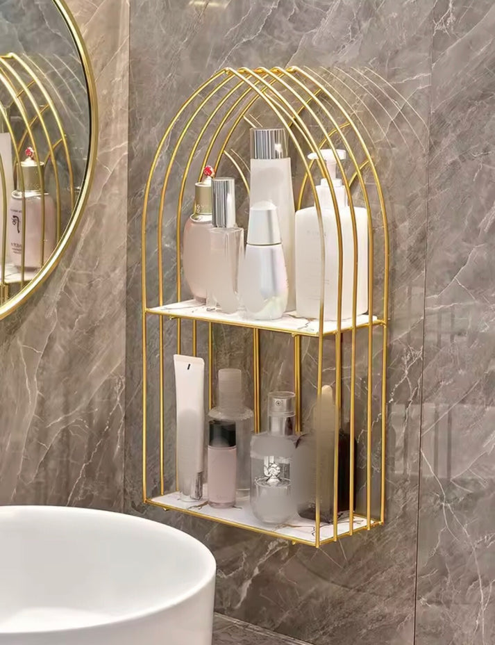 Metal Double Layer Cosmetics Makeup Organizer