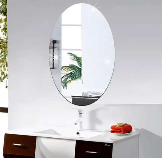 Acrylic Oval Shaped Wall Adhesive Mirror (20cm*30cm)