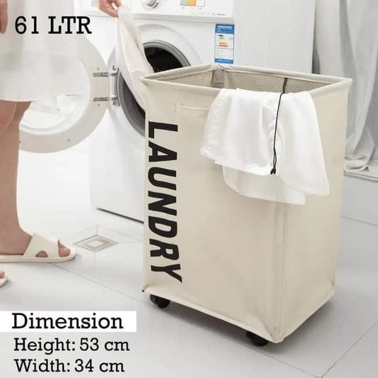 23 Inches Foldable Rolling Laundry Basket with Wheels