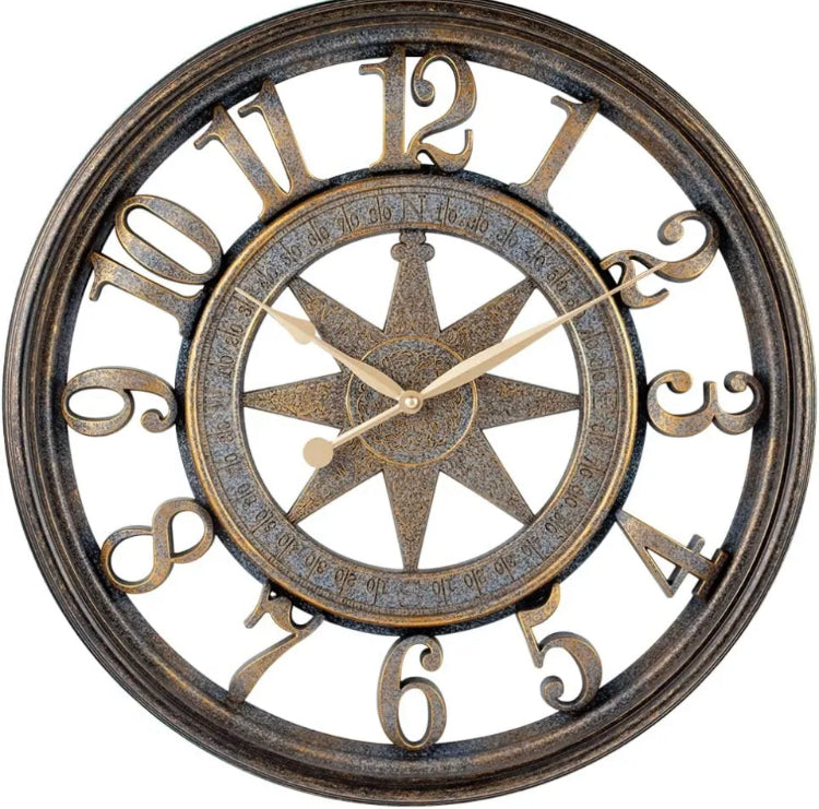 18" Large Vintage 3D Digital Silent Wall Hanging clock