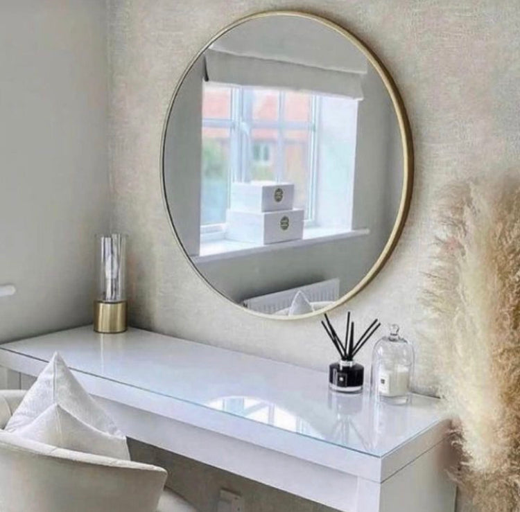 Round Mirror Gold for Wall Decoration (12 by 12 inches)