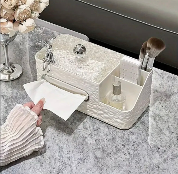 Glam Tissue Box with Storage Holder