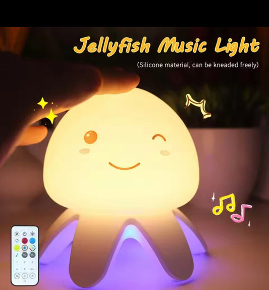 Silicone Jelly Fish Rechargeable RGB Light Music Lamp