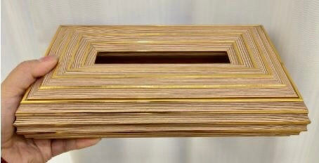 Brown with Gold Decent Style Tissue Box