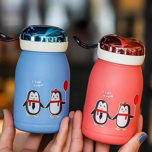 380ml Cute Children Hot Insulation Water Cups 304 Stainless Steel Portable