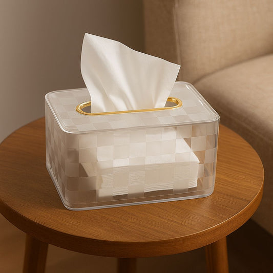 Acrylic Pattern Design Tissue Box for Household