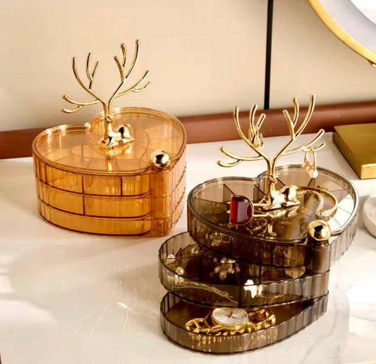 3 Layer Heart Shape Acrylic Jewellery Organizer