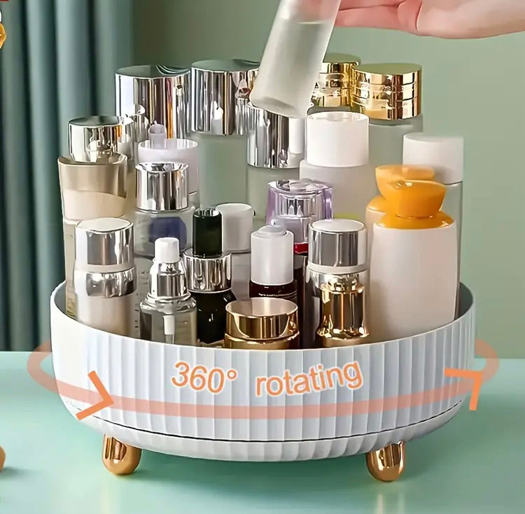 Luxury 360 Rotating Makeup Cosmetics Vanity Tray