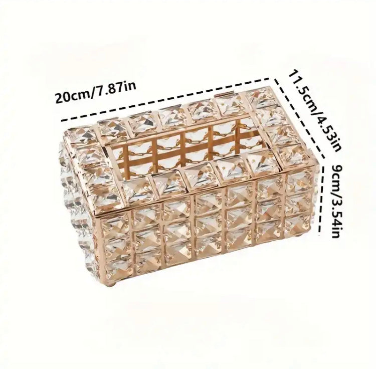 Crystal Dustbin & Tissue Box
