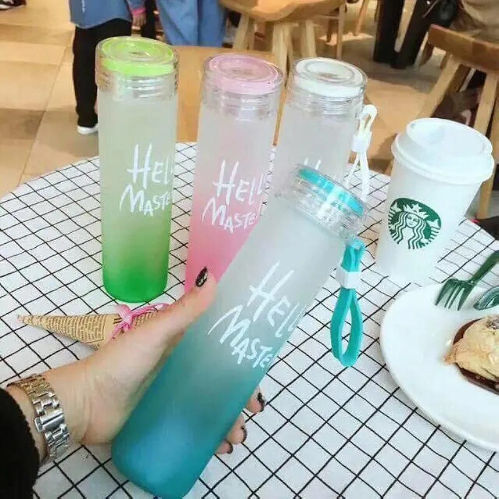 480ml Hello Master Glass Water Bottle