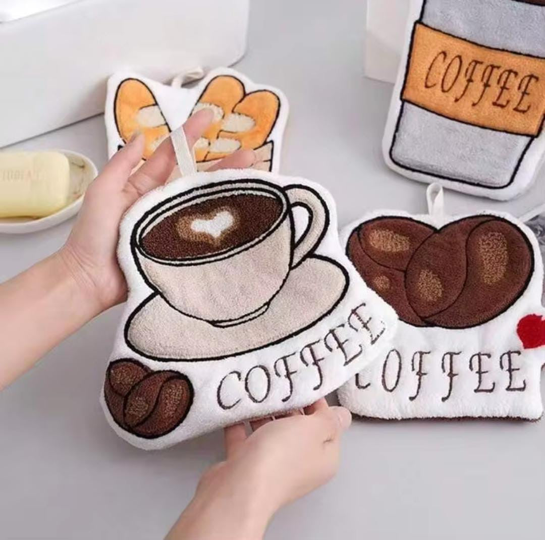 Cute Coffee Shape Microfiber Cleaning Towel