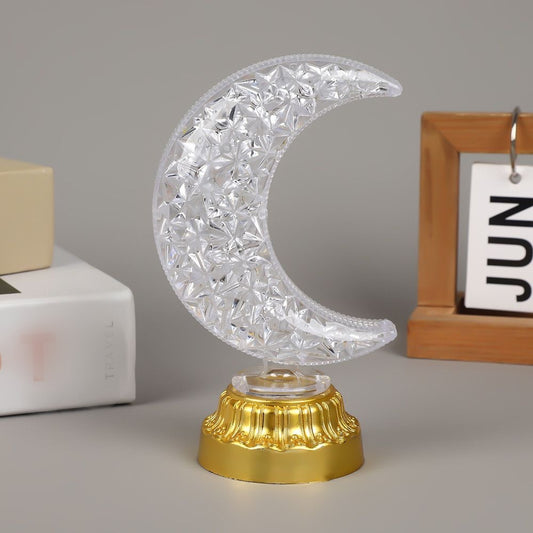 LED Moon Shaped Mini Night Light Lamp (Cell Operated)