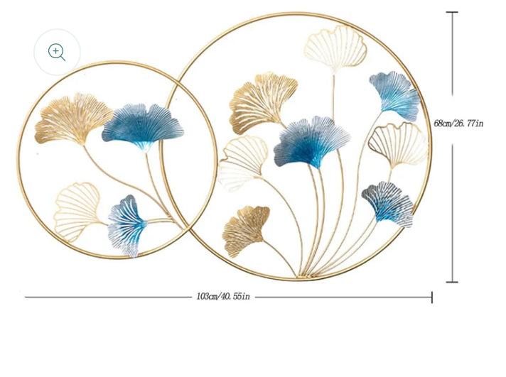 Double Round Large Size Metal Wall Motif for Home Decor