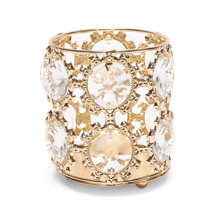 Crystal Metal Gold Brushes Holder