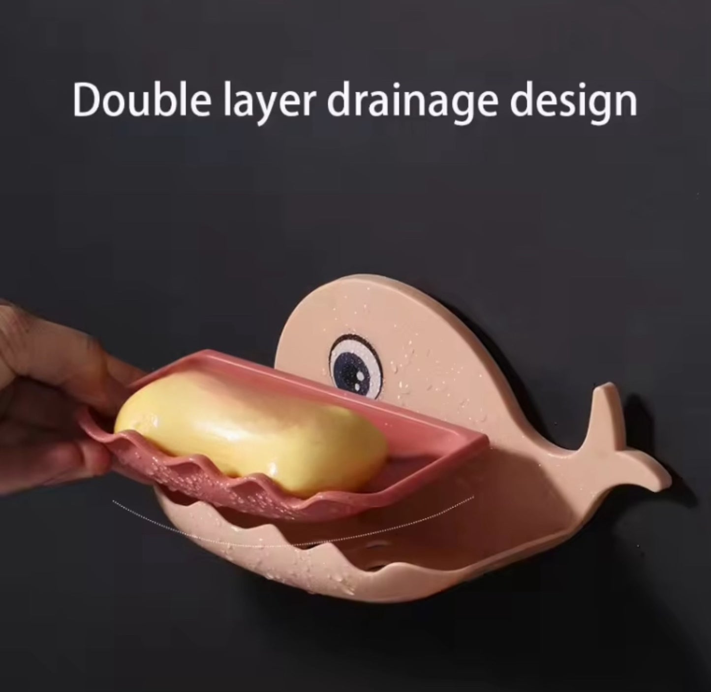 Double Layer Whale Shape Soap Box with Drainage Holes