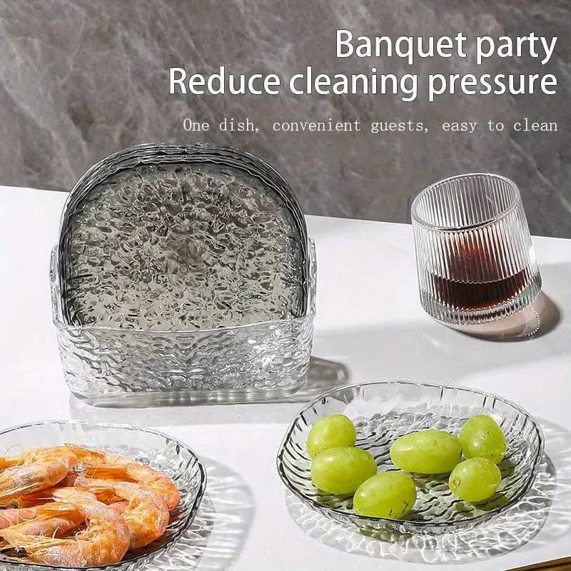 Luxury Acrylic 6 Pcs Crystal Plates Set with Storage Box