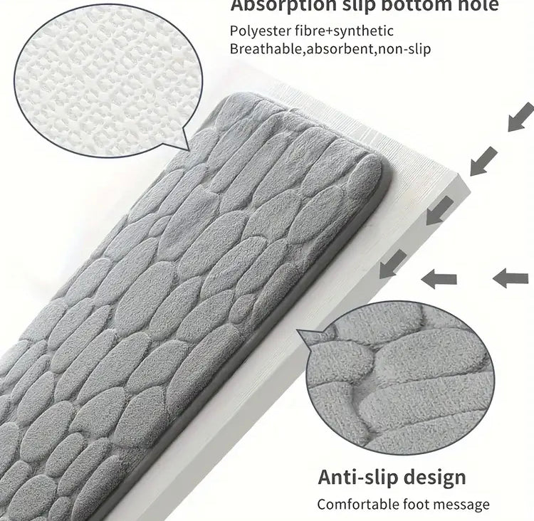 Anti-Slip Super Soft Geometric Stone Pattern Super Absorbent Matt