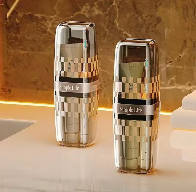 Crystal Dustproof Toothbrush & Toothpaste Holder
