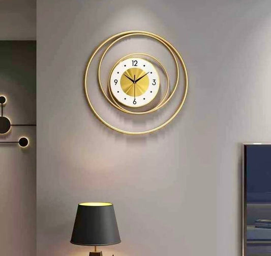 Golden Metal Wall Hanging Clock