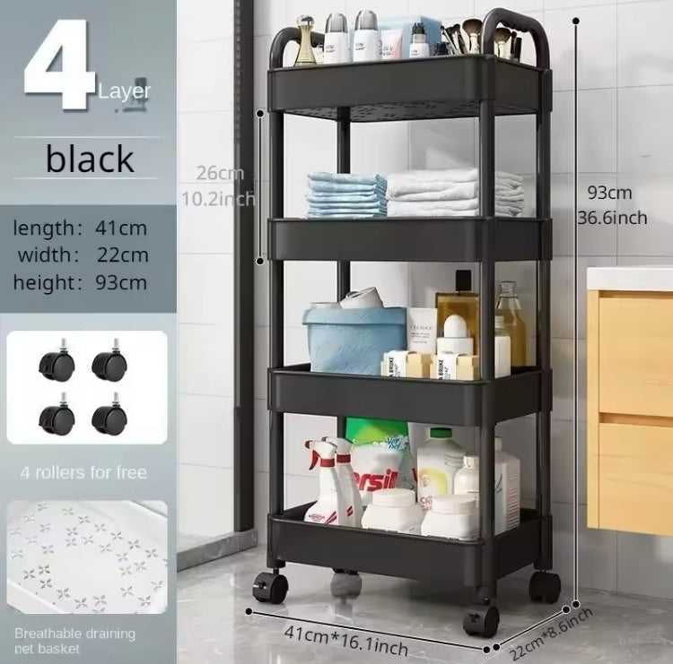 Four Layers Multifunctional Trolley with Wheels