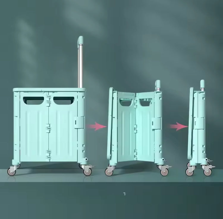 Foldable Portable Storage Trolley Cart with Wheels
