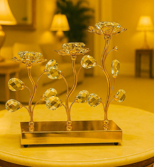 3 Pcs Luxury Gold Candle Stands for Home Decor