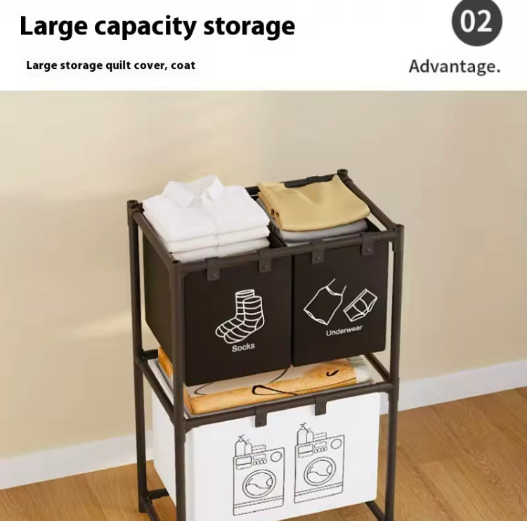 Double Layer Foldable Laundry Toys Multipurpose Basket