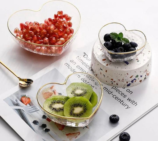 3 Pcs Heart Shape Acrylic Bowls Set