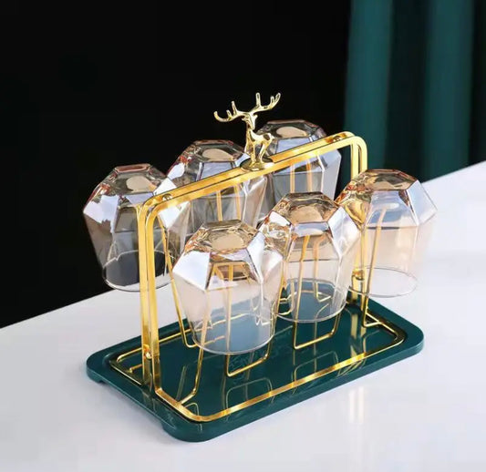 Nordiac Style Metal Glass Stand Rack