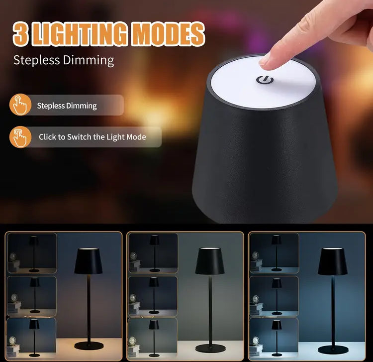 Retro Rechargeable Touch Led Table Lamp with 3 Colours Changing